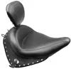 Mustang Black Studded Wide Touring Solo Driver Seat w Backrest