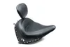 Mustang Black Studded Wide Touring Solo Driver Seat w Backrest