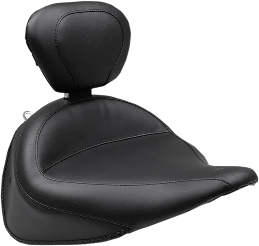 Mustang Black Wide Touring Solo Driver Seat w Backrest