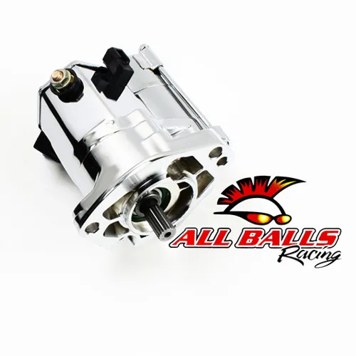 AB 1.7KW Chrome Electric Starter Motor 10-32 Shaft for Harley Big Twin