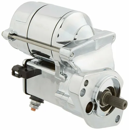 AB 1.7KW Chrome Electric Starter Motor 10-32 Shaft for Harley Big Twin