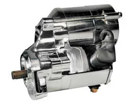 AB 1.7KW Chrome Electric Starter Motor 10-32 Shaft for Harley Big Twin