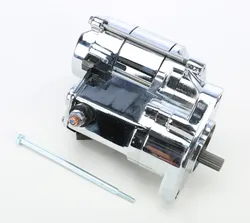 AB 1.7KW Chrome Electric Starter Motor 10-32 Shaft for Harley Big Twin
