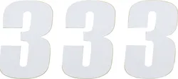 Moose White 4.5in Vinyl Race Number 3