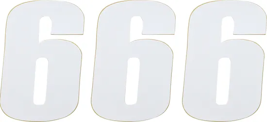 Moose White 4.5in Vinyl Race Number 6