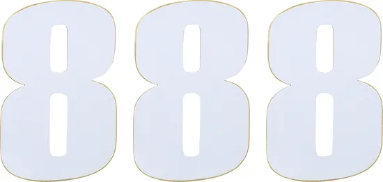 Moose White 4.5in Vinyl Race Number 8