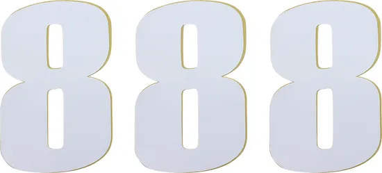 Moose White 6in Vinyl Race Number 8