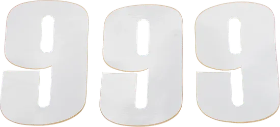 Moose White 6in Vinyl Race Number 9