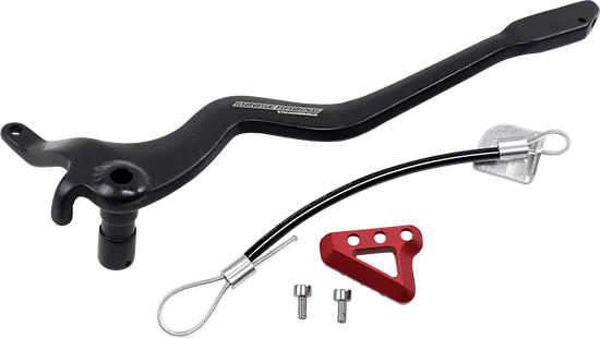 Moose Red Foot Brake Pedal Arm w Snake Lanyard Tether Cable