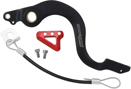 Moose Red Foot Brake Pedal Arm w Snake Lanyard Tether Cable