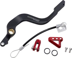 Moose Red Foot Brake Pedal Arm w Snake Lanyard Tether Cable