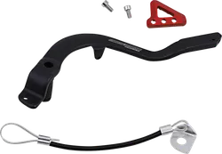 Moose Red Foot Brake Pedal Arm w Snake Lanyard Tether Cable