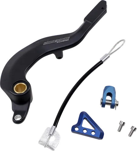 Moose Blue Foot Brake Pedal Arm w Snake Lanyard Tether Cable