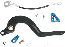 Moose Blue Foot Brake Pedal Arm w Snake Lanyard Tether Cable