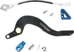 Moose Blue Foot Brake Pedal Arm w Snake Lanyard Tether Cable