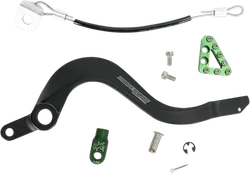 Moose Green Brake Pedal Arm w Snake Lanyard Tether Cable