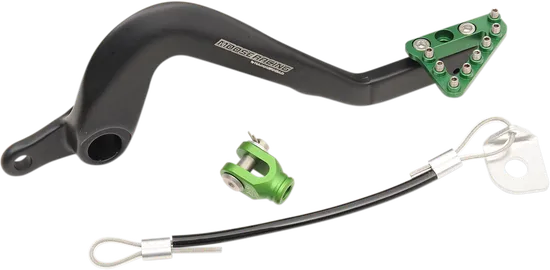 Moose Green Brake Pedal Arm w Snake Lanyard Tether Cable