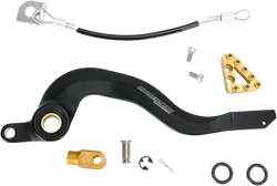 Moose Gold Brake Pedal Arm w Snake Lanyard Tether Cable