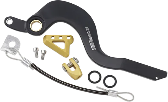 Moose Gold Brake Pedal Arm w Snake Lanyard Tether Cable