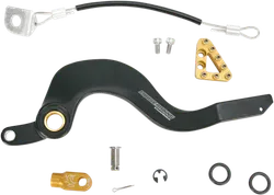 Moose Gold Brake Pedal Arm w Snake Lanyard Tether Cable