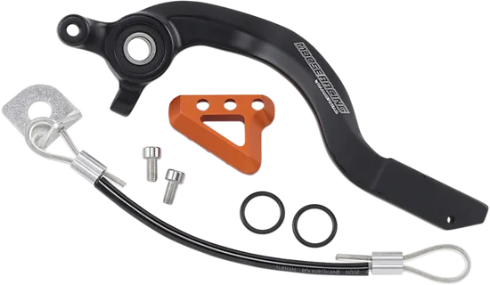 Moose Orange Brake Pedal Arm w Snake Lanyard Tether Cable