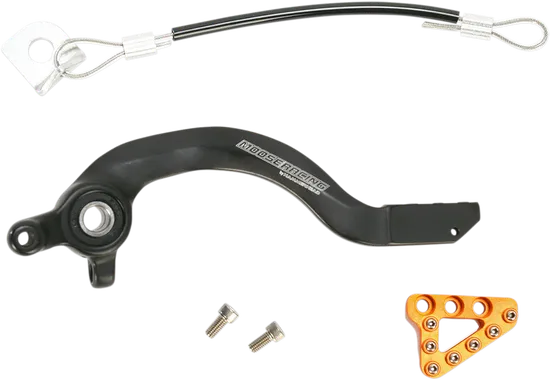 Moose Orange Brake Pedal Arm w Snake Lanyard Tether Cable