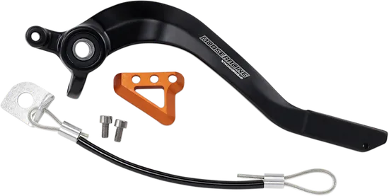 Moose Orange Foot Brake Pedal Arm w Snake Lanyard Tether Cable