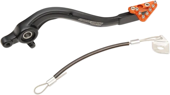 Moose Orange Brake Pedal Arm w Snake Lanyard Tether Cable