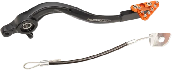 Moose Orange Brake Pedal Arm w Snake Lanyard Tether Cable
