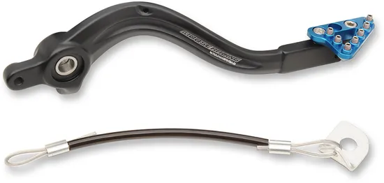 Moose Blue Brake Pedal Arm w Snake Lanyard Tether Cable