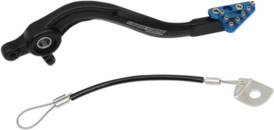 Moose Blue Brake Pedal Arm w Snake Lanyard Tether Cable