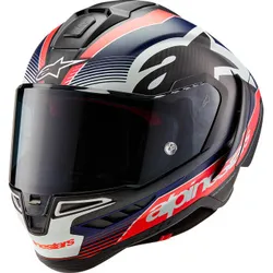 Alpinestars Adult Unisex Supertech R10 Team Helmet Full Face XS Black Blue Gray Red White