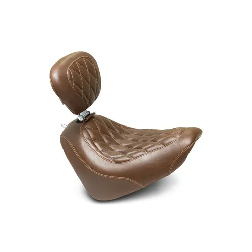 Mustang Brown Diamond Wide Tripper Solo Driver Seat w Backrest