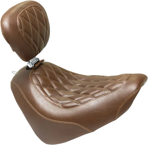 Mustang Brown Diamond Wide Tripper Solo Driver Seat w Backrest