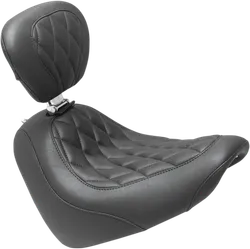 Mustang Black Diamond Wide Tripper Solo Driver Seat w Backrest