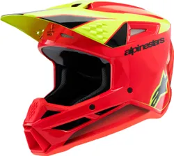 Alpinestars Youth Unisex SM3 Youth Fray Helmet MX M Black Red Yellow Fluorescent