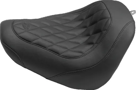 Mustang Black Diamond Stitch Wide Tripper Front Solo Driver Seat