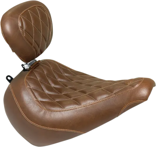 Mustang Brown Diamond Wide Tripper Solo Driver Seat w Backrest