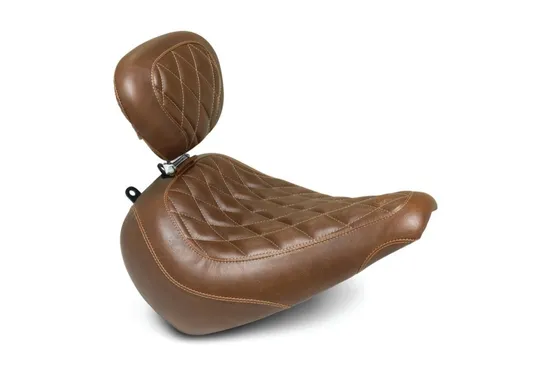 Mustang Brown Diamond Wide Tripper Solo Driver Seat w Backrest