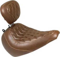 Mustang Brown Diamond Wide Tripper Solo Driver Seat w Backrest