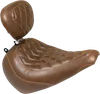 Mustang Brown Diamond Wide Tripper Solo Driver Seat w Backrest