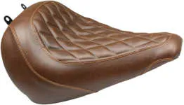 Mustang Brown Diamond Stitch Wide Tripper Front Solo Driver Seat