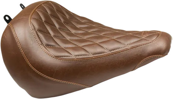 Mustang Brown Diamond Stitch Wide Tripper Front Solo Driver Seat