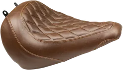 Mustang Brown Diamond Stitch Wide Tripper Front Solo Driver Seat
