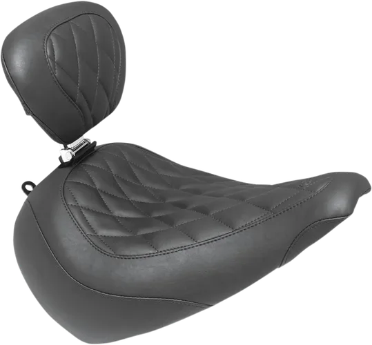 Mustang Black Diamond Wide Tripper Solo Driver Seat w Backrest