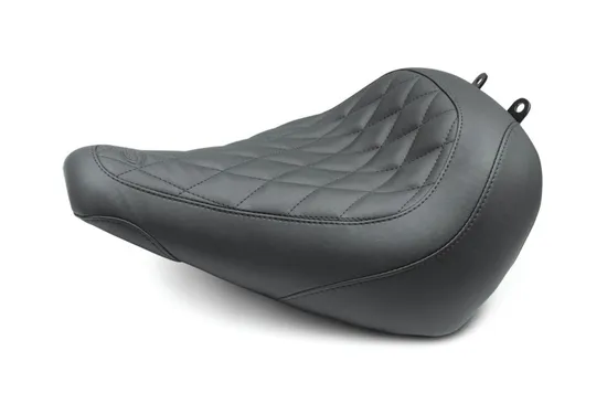 Mustang Black Diamond Stitch Wide Tripper Front Solo Driver Seat