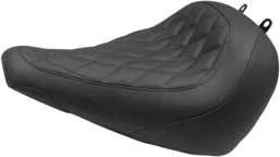 Mustang Black Diamond Stitch Wide Tripper Front Solo Driver Seat
