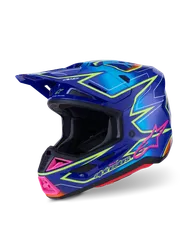 Alpinestars Adult Unisex SM7 Cast Helmet MX XL Blue Yellow Pink