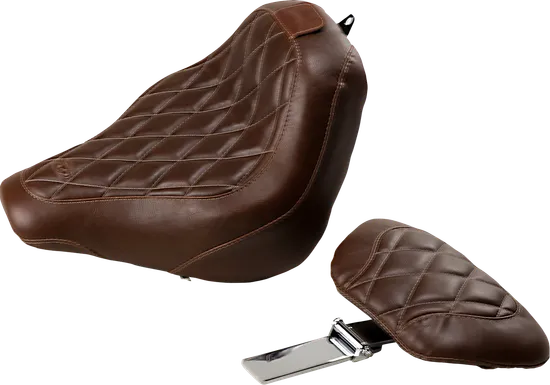 Mustang Brown Diamond Wide Tripper Solo Driver Seat w Backrest 1