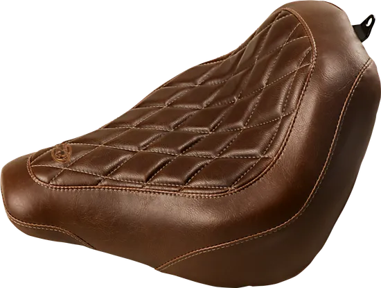 Mustang Brown Diamond Stitch Wide Tripper Solo Driver Seat